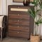 Baxton Studio Jenibelle Classic Walnut Brown Wood 5-Drawer Chest with Rattan Drawer 242-13508-ZORO - alternate 2